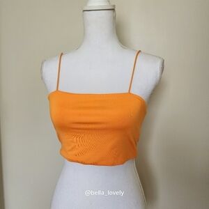 🏖 Super Cute Vibrant Neon Orange Cropped Summer Top